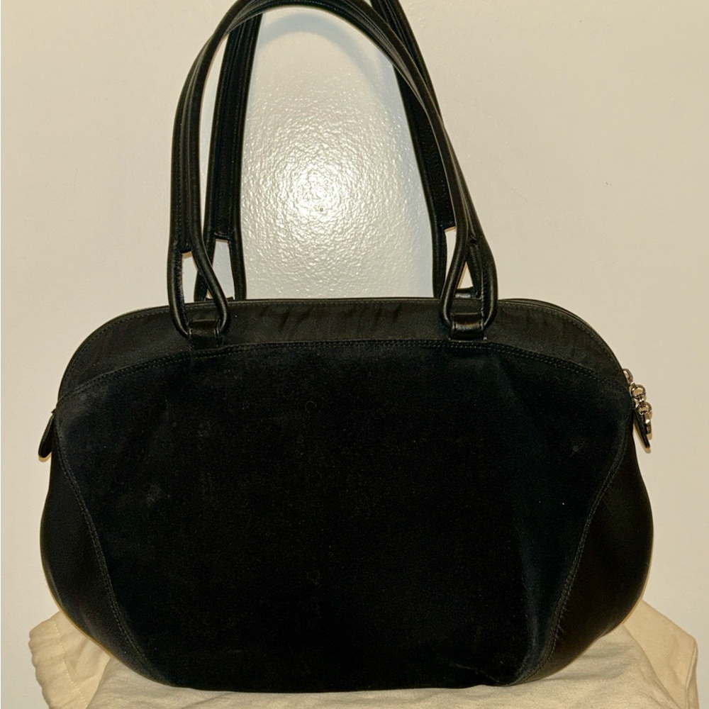 Salvatore Ferragamo Elegant Black Shoulder Boston Bag. Vintage Suede & Leather - Picture 6 of 14